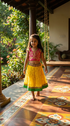 Yellow Fushion lehenga