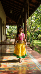 Yellow Fushion lehenga