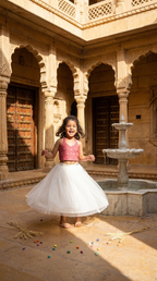 Peach Blossom tulle party dress