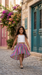Rainbow twirl skirt set