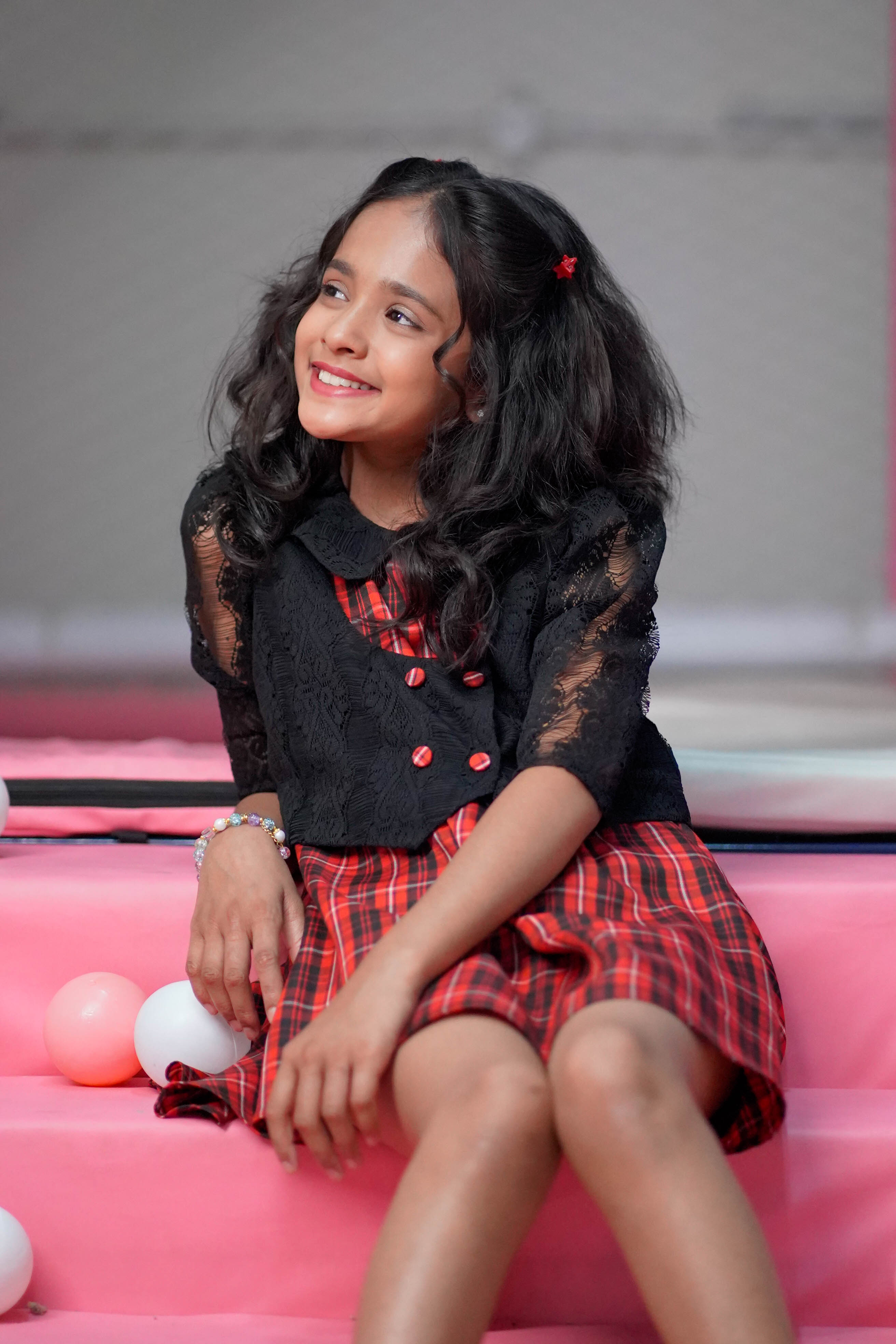 The Black Lace and Plaid Frock