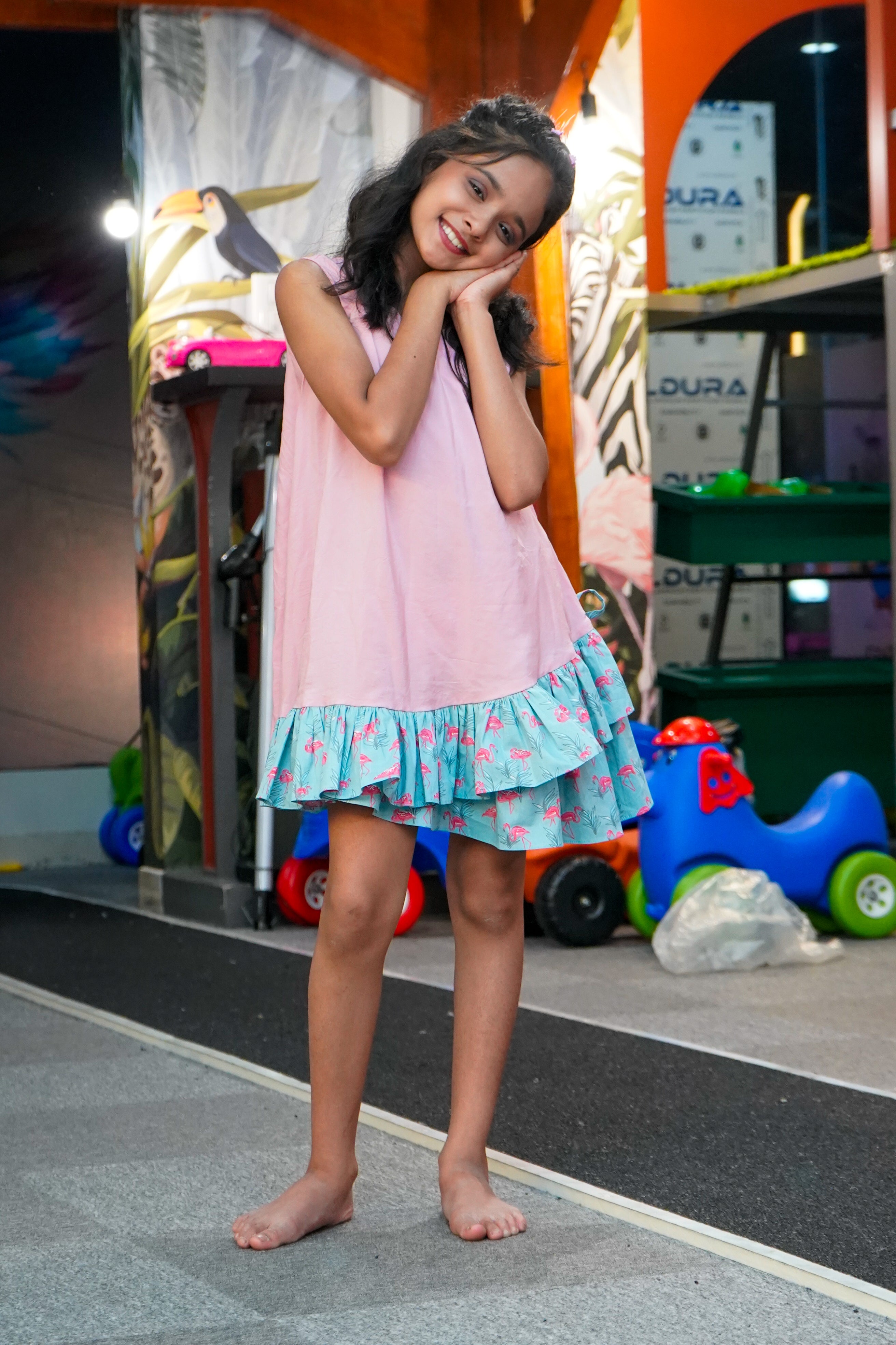 Flamingo Hem A-Line Frock