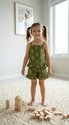 Green Printed Frill Co-Ord Set