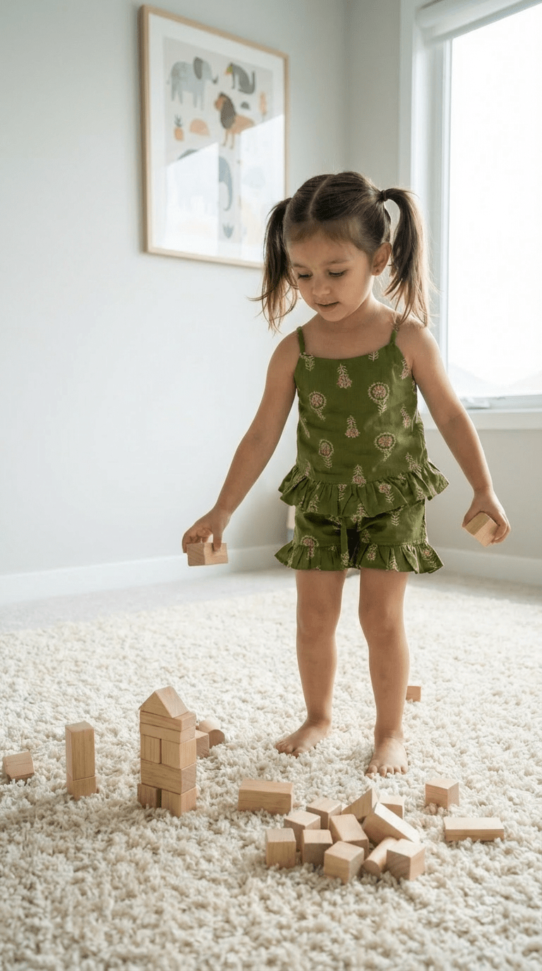 Green Printed Frill Co-Ord Set