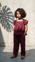 Maroon Ruffle Co-Ord Set
