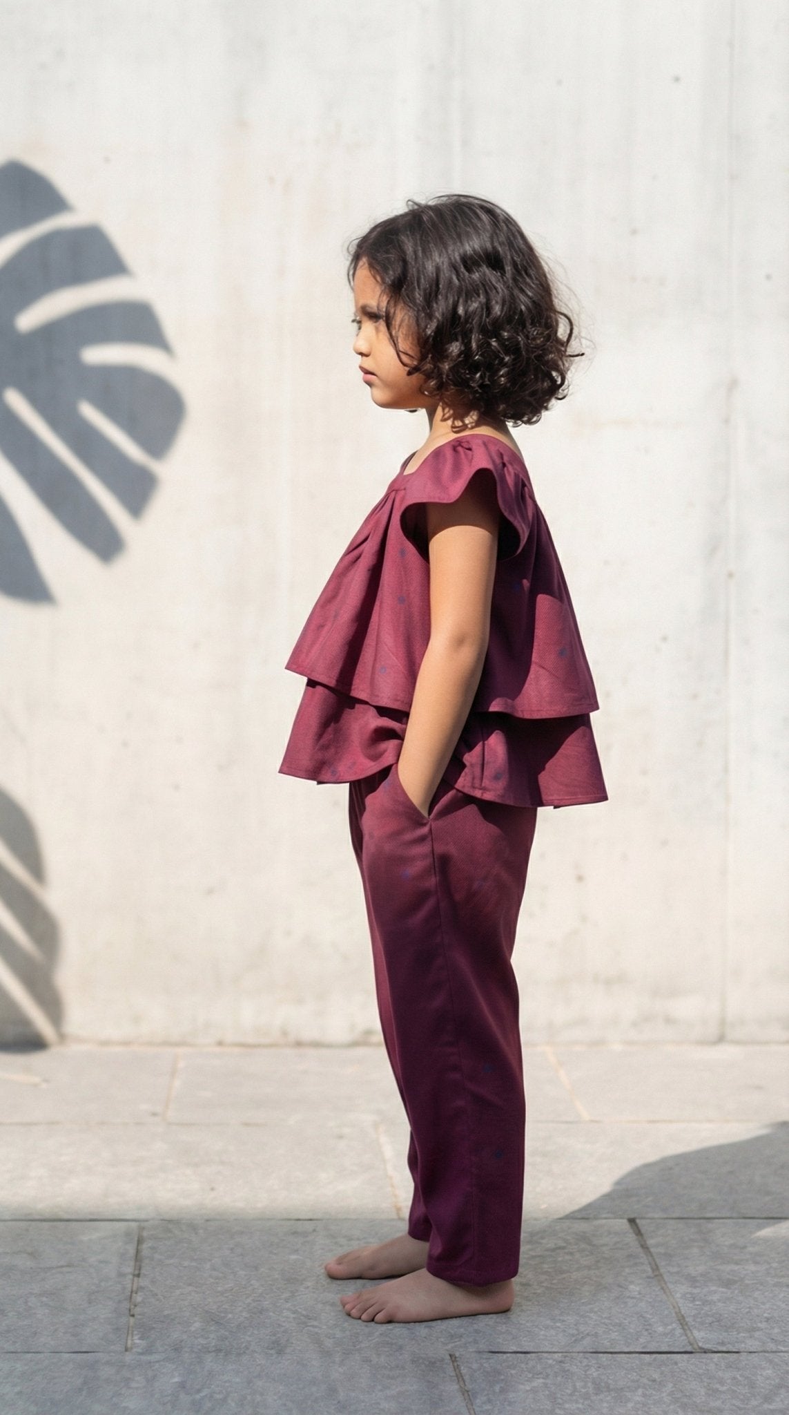Maroon Ruffle Co-Ord Set