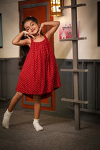 Red and White Mini Dot Dress