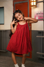 Red and White Mini Dot Dress