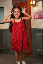 Red and White Mini Dot Dress