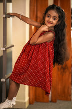 Red and White Mini Dot Dress