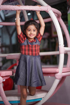 Cherry plaid twirl dress