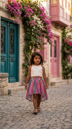 Rainbow twirl skirt set